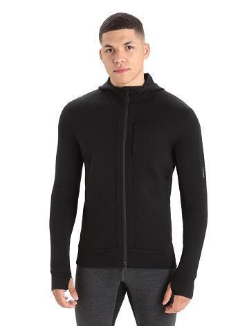 Icebreaker Merino Quantum III Long Sleeve Zip Miesten Huppari Mustat | FI 1270ZUTG